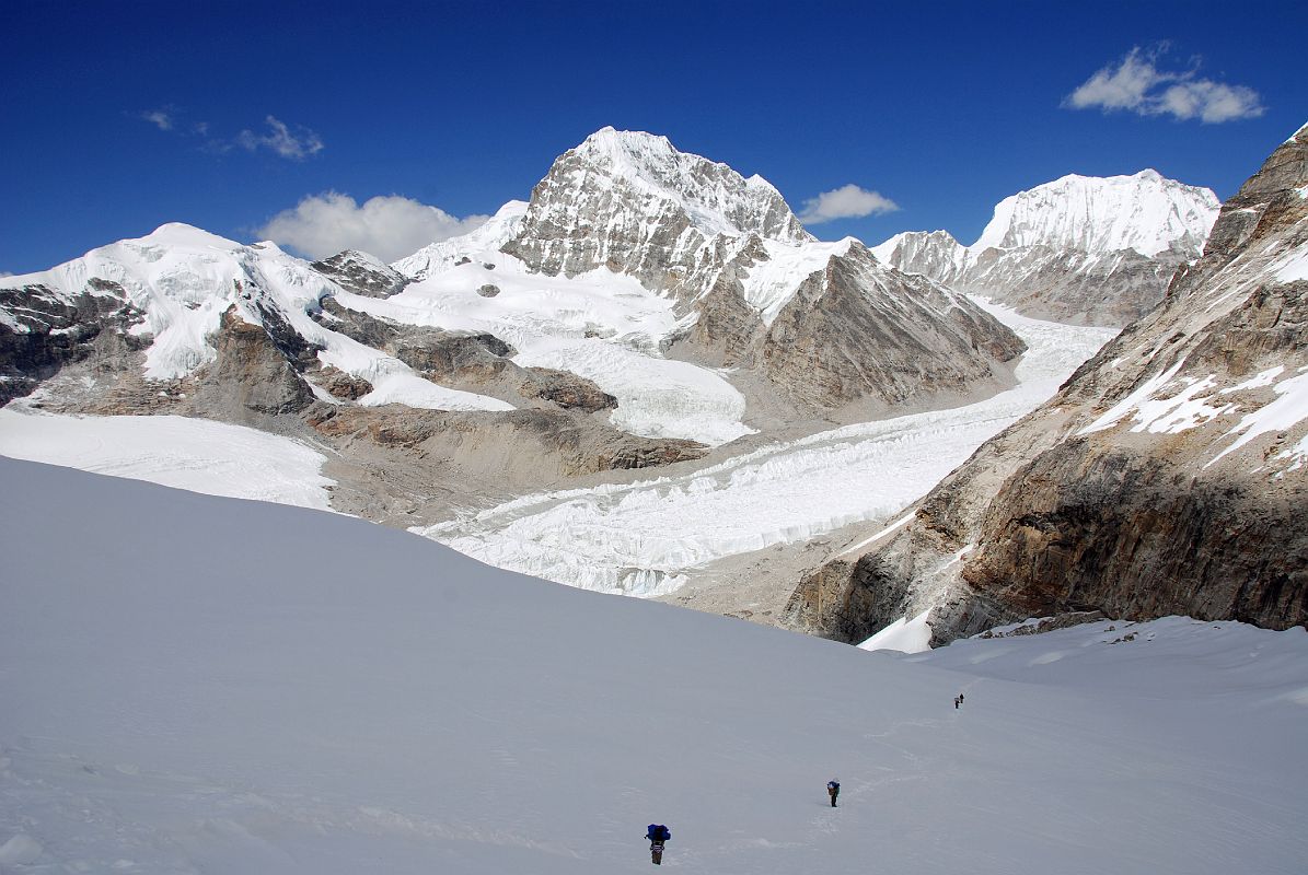 Rolwaling 07 14 Takargo Above Drolambau Glacier From Tashi Lapcha Pass